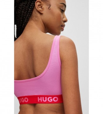 HUGO Reggiseno bralette con logo rosa