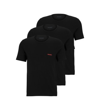 HUGO Pack 3 Camisetas Interiores Algodn negro