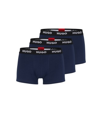HUGO 3er Pack 3 Logo Stretch Boxershorts navy fit