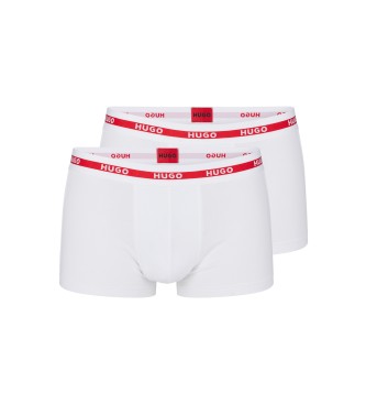 HUGO Pack 2 boxers stretch blancs avec logo