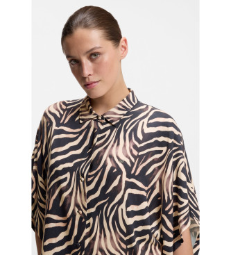 HUGO Vestido Fancy negro, marr�n