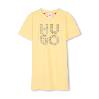 HUGO Robe en maille jaune