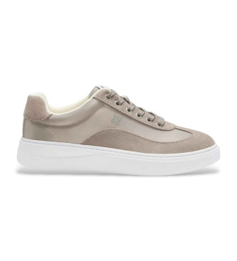 HUGO Zapatillas de piel deportivas beige
