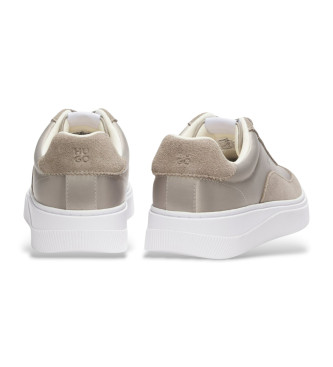 HUGO Zapatillas de piel deportivas beige