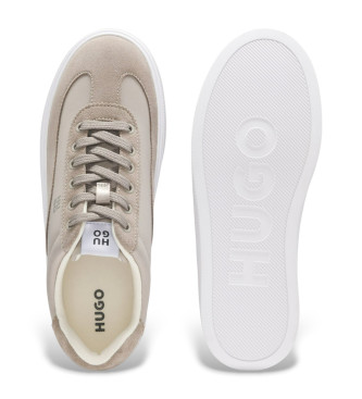 HUGO Zapatillas de piel deportivas beige