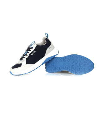 HUGO Sneakers in un mix di materiali blu e beige