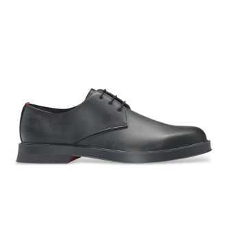 HUGO Derby en cuir avec ?illets mtalliques noir  