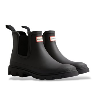 Hunter Black Downpour Chelsea rain boots