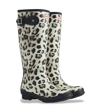 Hunter Bottes de pluie Original Tall Snow imprimé blanc