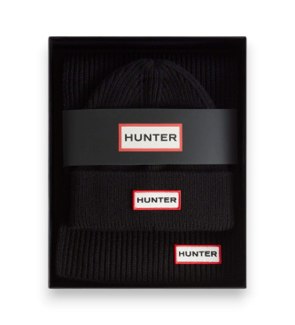 Hunter Set di cappello e sciarpa nero