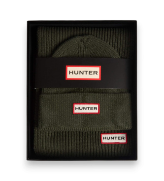 Hunter Set di cappello e sciarpa verde