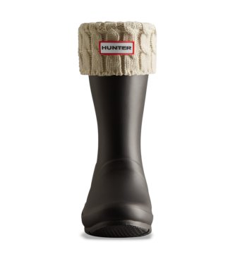 Hunter Off-white 6 Stitch Cable Short Socks