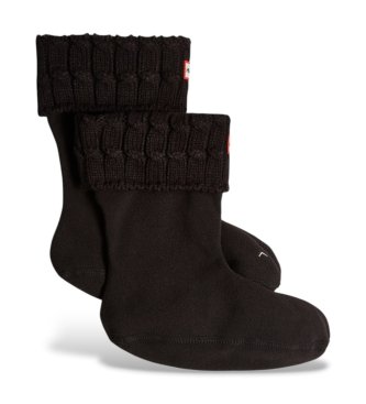 Hunter Calzini 6 Stitch Cable Short neri