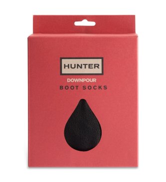 Hunter Downpour Fleece Tall Socken schwarz