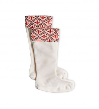 Hunter Fairisle Tall Socks hvid