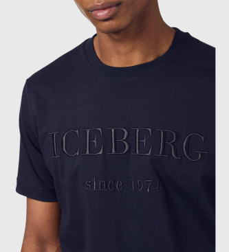 Iceberg Blaues T-Shirt mit gesticktem Logo