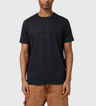 Iceberg Zwart geborduurd logo T-shirt