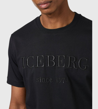 Iceberg T-shirt con logo ricamato nero