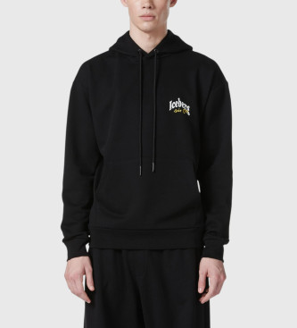 Iceberg Schwarzes Sweatshirt mit Kapuze