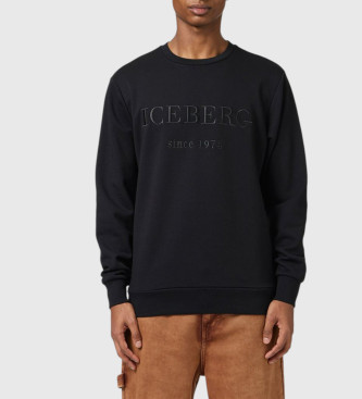 Iceberg Sweatshirt mit gesticktem Logo schwarz