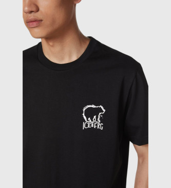 Iceberg T-shirt de corte justo com estampado de urso preto