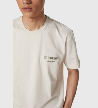 Iceberg Klassisk beige regular fit strikket T-shirt