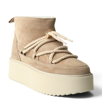 Inuikii Stivali in Pelle Classic Low Platform beige