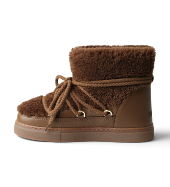 Inuikii Bottes en Cuir Curly marron