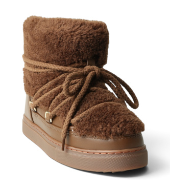 Inuikii Bottes en Cuir Curly marron