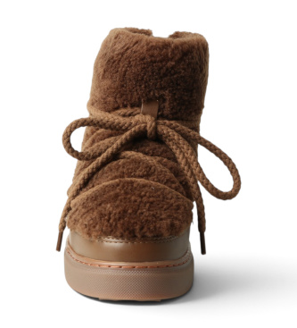 Inuikii Bottes en Cuir Curly marron
