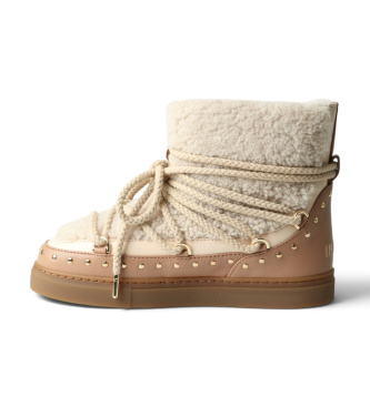Inuikii Stivali di Pelle Curly Rock beige