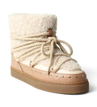 Inuikii Stivali di Pelle Curly Rock beige