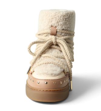 Inuikii Stivali di Pelle Curly Rock beige
