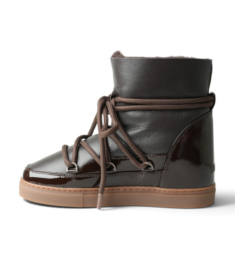 Inuikii Bottes en Cuir Gloss Wedge marron