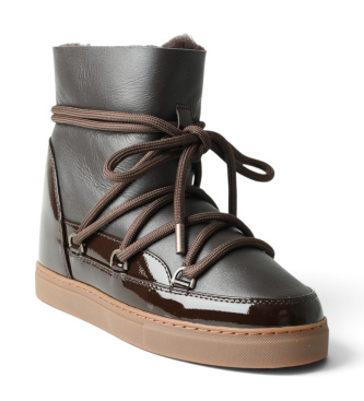 Inuikii Bottes en Cuir Gloss Wedge marron