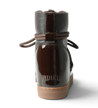 Inuikii Bottes en Cuir Gloss Wedge marron