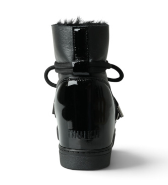 Inuikii Stivali in Pelle Gloss Wedge nero