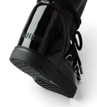 Inuikii Stivali in Pelle Gloss Wedge nero