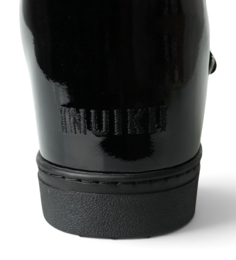 Inuikii Stivali in Pelle Gloss Wedge nero