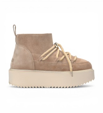Inuikii Læderstøvler Classic Low Platform beige