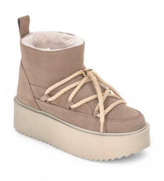 Inuikii Læderstøvler Classic Low Platform beige