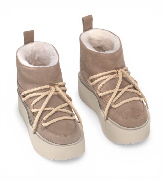 Inuikii Læderstøvler Classic Low Platform beige