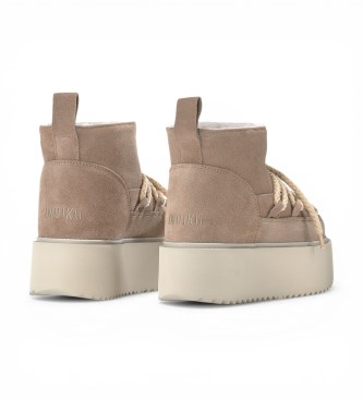 Inuikii Læderstøvler Classic Low Platform beige