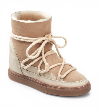 Inuikii Læderstøvler Classic Wedge beige