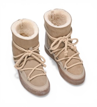 Inuikii Læderstøvler Classic Wedge beige