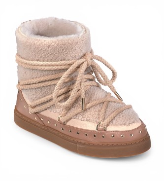 Inuikii Lederstiefel Curly Rock beige