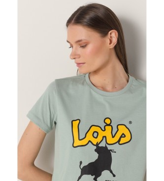 Lois Jeans Green print short sleeve t-shirt
