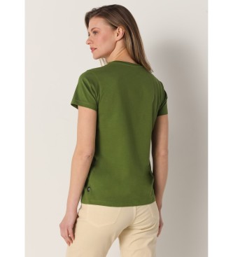 Lois Jeans T-shirt vert  manches courtes imprim bouffant