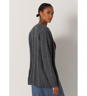 Lois Jeans Cardigan basique gris en maille