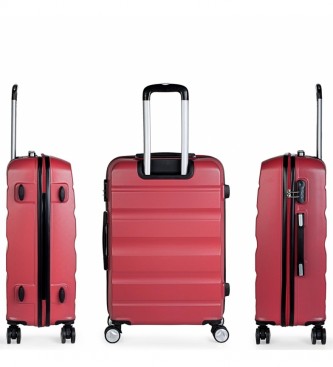 ITACA Zestaw walizek podróżnych na 4 kółkach T71600 Coral -55X39X20Cm